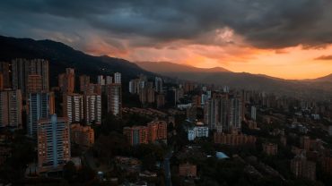 sunset over bogota in colombia